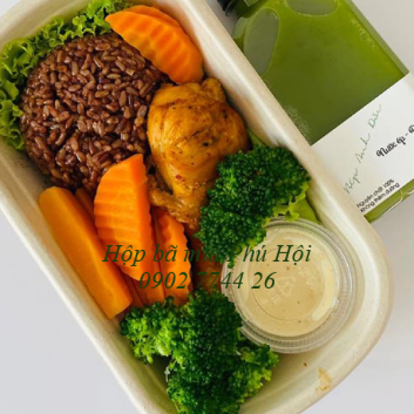 Hộp bã mía 1 ngăn kèm nắp bã mía 700ml